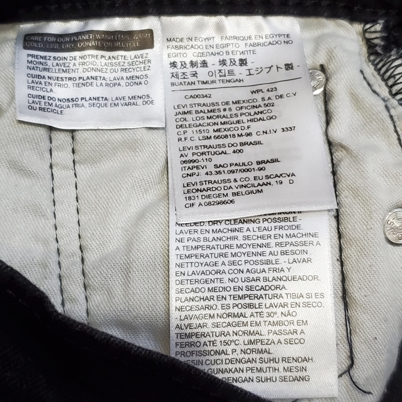 Levi's 514 Straight Fit Jeans Black 33" Waist - Picture 8 of 10